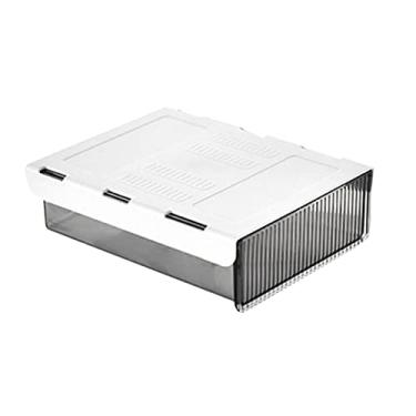 Imagem de aqxreight Caixa de Gaveta Underdesk de Plástico Transparente que Economiza Espaço Deslizante Sob a Mesa Estojo de Armazenamento para Sala de Aula de Escritório Preto S e Uma Caixa de Gaveta de Vida