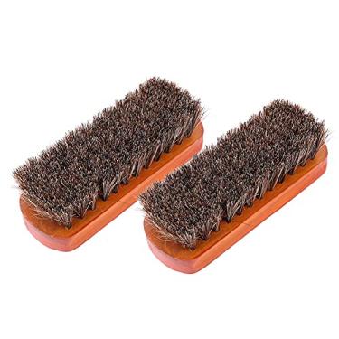 Imagem de Generic Ferramenta de Polimento de Proteção para Cuidados Com o Couro de Crina de Cavalo para Sapatos Sociais 2 Peças de Escovas de Sapato de Madeira, Cor de Madeira Natural Redwood Cor L e M (