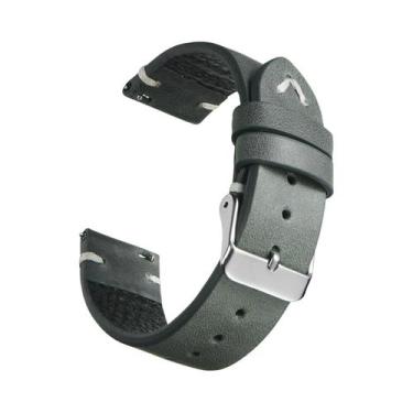 Imagem de Pulseira De Relógio Masculina Vintage Em Couro Genuíno 18mm 19mm 20mm 