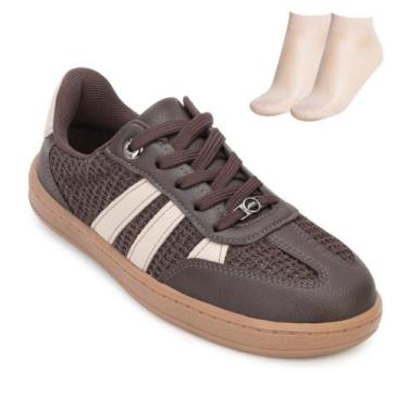 Imagem de Tênis Casual MB Dakota e Meia DT25-D1021, Marrom, Bege, 36