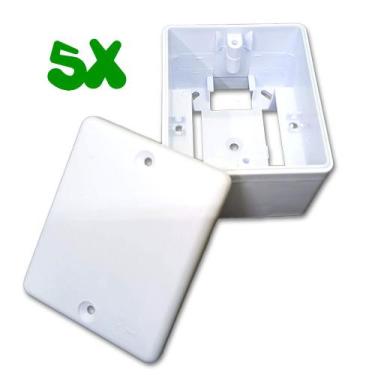 Imagem de Kit 5 Caixa Sobrepor Sistema X com Placa Cega p/ Cftv Balun Passagem C