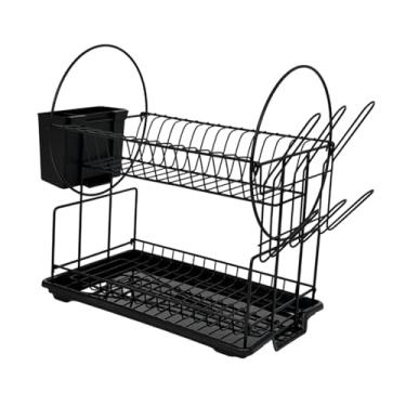 Imagem de YWJLQH Escorredor de Pratos E Multifuncional com Porta-copos E Porta-talheres para de Cozinha, Grande