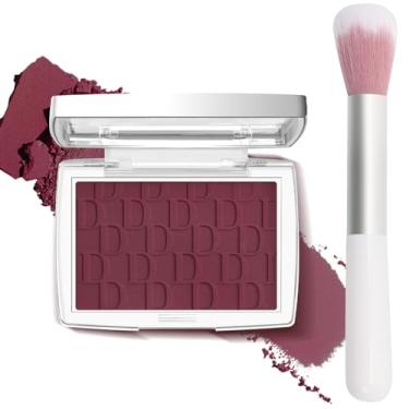 Imagem de LYBHDAFA Blush em pó para bochechas com pincel, paleta de blush fosco blush em pó, blush facial, fórmula misturável natural, sedosa, leve, maquiagem, blush rubores de maconha, 006#