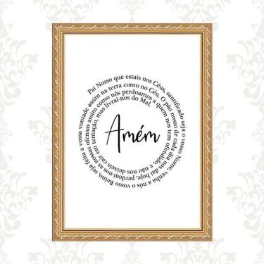 Imagem de Quadro Moldura Dourada Pai Nosso Espiral 33X24Cm
