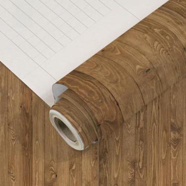 Imagem de Papel de parede retrô tijolo e madeira papel de parede espesso autoadesivo PVC impermeável material hotel quarto fundo renovação parede adesivo mosqueado madeira amarela 44 * 1000 cm