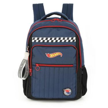 Imagem de Mochila Escolar Menino Bolsa Reforçada Juvenil Hot Wheels-Masculino