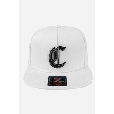 Imagem de Boné Compton Aba Reta Snapback Logo Corte Laser Branco-Unissex