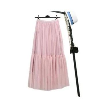 Imagem de Saia Midi De Tule Transparente Em Camadas Para Mulheres, Elegante Para