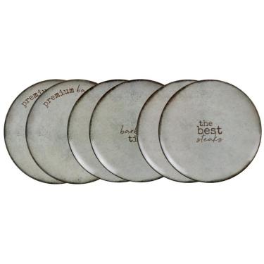 Imagem de Kit Prato Raso Tramontina Churrasco Rustic Em Porcelana 28 Cm 06 Peças