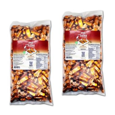 Imagem de Caramelo de leite diet toffee embalagem 1kg hué - kit 2 unidades