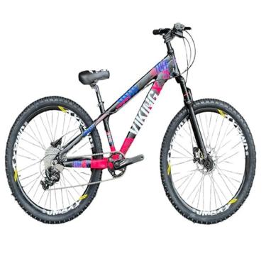 Imagem de Bicicleta Vikingx Aro 26 Vmaxx Single 1x8 Preto Rosa