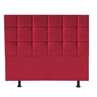 Imagem de Cabeceira Estofada Cama Box Casal 140cm Espanha Suede Vermelho- Mabe Magazine