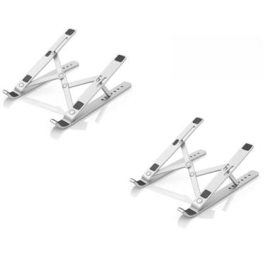 Imagem de Suporte Para Notebook Base Dobrável de Alumínio Ergonômico Ajustável Fino Portátil Com Estojo(2 und Alumínio)