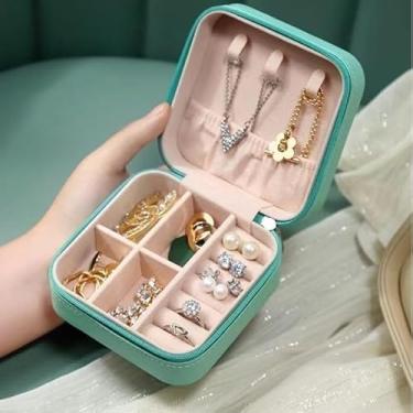 Imagem de Porta Joia De Bolsa Para Viagem Portátil caixa de armazenamento bolsa anel colar Bom Presente(1 Peça-VERDE)