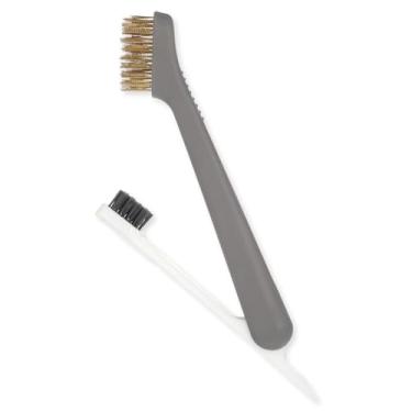 Imagem de Escova de limpeza de cozinha, escova de arame de latão para fogão a gás profundo com cerdas rígidas e raspador de fogão, esfregão de aço inoxidável para exaustor, graxa, sujeira e ferrugem, ferramenta