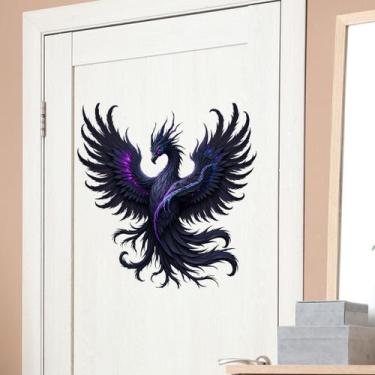 Imagem de Adesivos de parede em PVC removível Phoenix Fantasy Bird pretos - yiwe