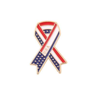 Imagem de Broche Pin Patriotic USA Ribbon com design de bandeira americana - yiw