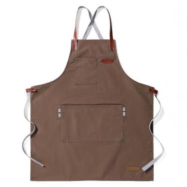 Imagem de Avental de lona para homens e mulheres, ajustável com bolsos - Yiweisa