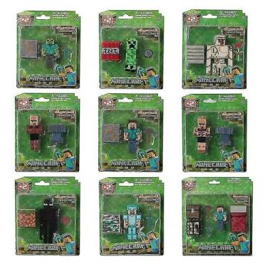 Imagem de Building Blocks Doll Minecraft Toy, 9 unidades para crianças - Gloome 