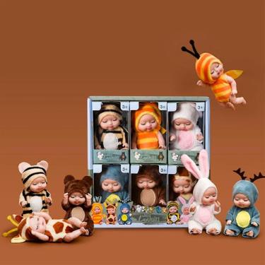 Imagem de Conjunto de 6 bonecas Mini Reborn Baby Dolls com roupas realistas - Gl