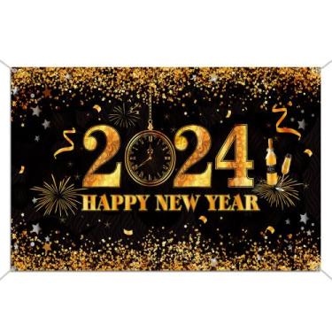 Imagem de Banner de decoração de festa Sumind Feliz Ano Novo 2024