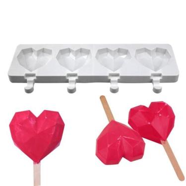 Imagem de Moldes de picolé Hory Silicone 4 cavidades para sorvete infantil - Hpo