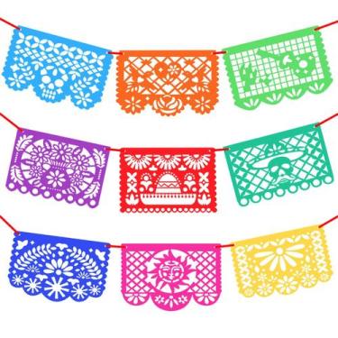 Imagem de Banners de festa Novelty Place Mexican Felt Papel Picado 15 pés