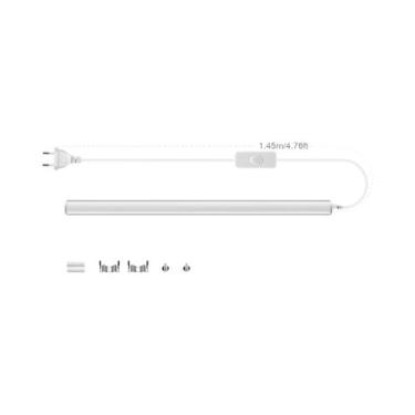 Imagem de Lâmpada LED T5 De 50cm Para Embutir Em Armários Com Plugue EU 220V E I