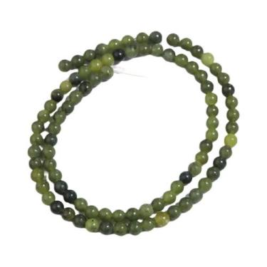Imagem de Contas De Pedra De Jade Verde Natural Do Sul, Redondas E Soltas, Para 