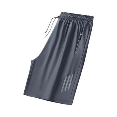 Imagem de Shorts De Corrida Masculinos plus Size De Secagem Rápida Em Seda Gelad