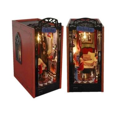 Imagem de Kit DIY Retrô De Canto De Livro Em Miniatura, Casa De Bonecas De Madei