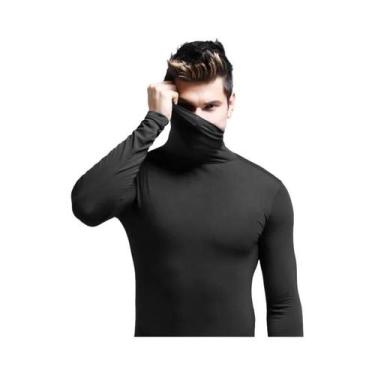 Imagem de Camiseta Masculina Slim Fit De Manga Longa Com Gola Alta E Estilo Fash