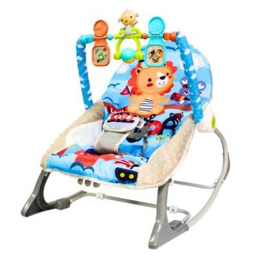 Imagem de Cadeirinha Descanso Bebe Musical Balanço Com Mobile - Kababy, Azul