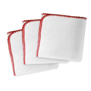 Imagem de Kit com 5 Fraldas de Ombro Quadriculada Dupla 100% Algodão com Crochê 