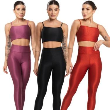 Imagem de KIT 3 Top Fitness Esmeralda Bella Fiore Roupa Para Academia Treino Mod