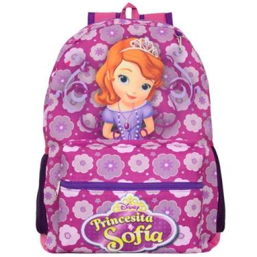 Imagem de Mochila Escolar de Costa Infantil Princesa Sofia Roxa Aula - TOYS 2U
