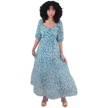 Imagem de Vestido Longo Chiffon Coração Juvenil Moda Evangélica - Kakalu Giovani