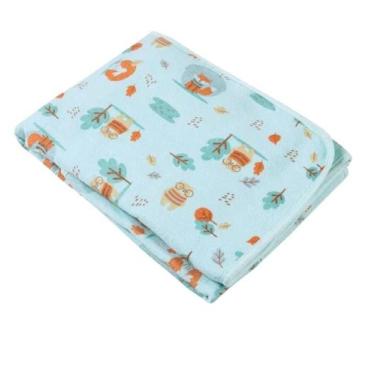 Imagem de Cobertor flanela do bebê 100% algodão 1,10 x 90 cm karinho, VERDE