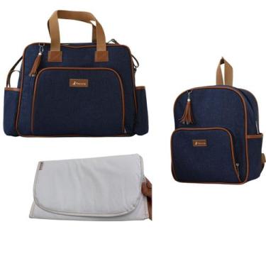 Imagem de Bolsa Mochila c/ Trocador Maternidade Montecarlo Cor:Azul Marinho - Ma
