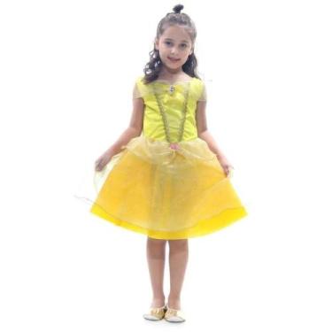 Imagem de Fantasia Infantil Princesa Bela e a Fera Vestido Curto Feminino - Sula