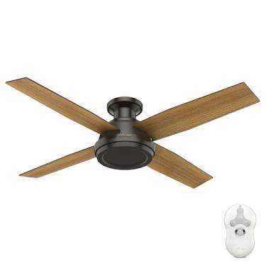 Imagem de Hunter Ventilador de teto Fan Company 59249 Dempsey de 132 cm com luz e controle remoto, interior discreto, acabamento bronze nobre