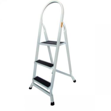 Imagem de Escada retangular 3 degraus branco preto - Utilaço