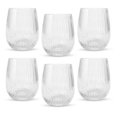 Imagem de Jogo de Copos Baixo de Cristal Transparente Syrah Whisky 340ml 6 peças - Lehaví