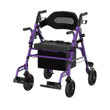 Imagem de Andador FVZZIN 2 em 1 com Cadeira e Rodas PU 8" Roxo