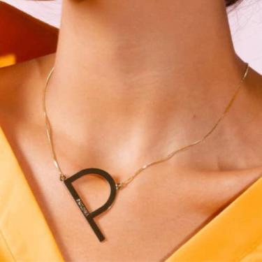 Imagem de Colar de letra Média Folheado em Ouro 18k