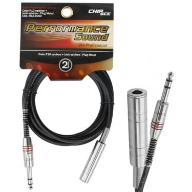 Imagem de Cabo P10 Estéreo Para Jack Estéreo Plug Metal 2 Metros 018-8050