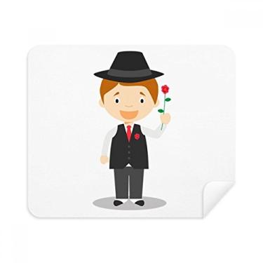 Imagem de Black Suit Argentina Pano de limpeza de desenho animado 2 peças Tecido de camurça