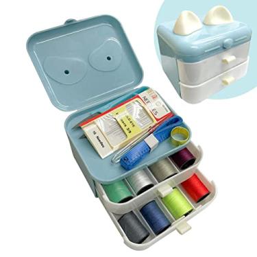 Imagem de Kit Costura Viagem Completo 21pcs Com Agulhas Linhas Tesoura Abridor de casa Dedal