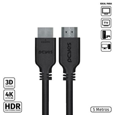 Imagem de Cabo Hdmi 2.0 4K 28Awg Puro Cobre 5 Metros - Phm20-5