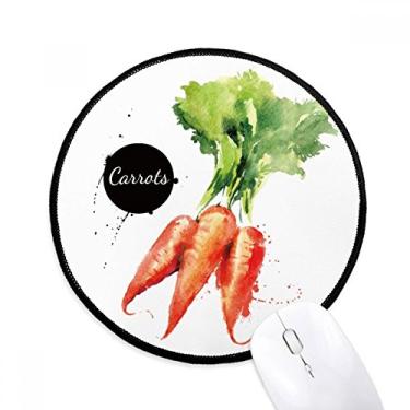 Imagem de DIYthinker Cenoura vegetal saboroso saudável aquarela mouse pad desktop escritório tapete redondo para computador